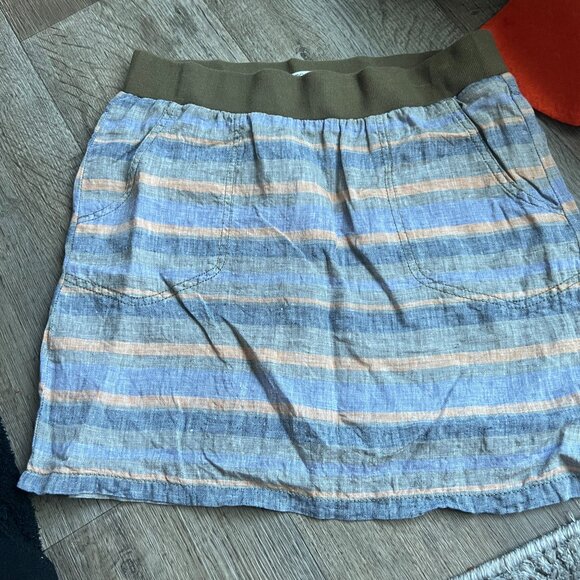 Toad & Co medium linen striped skirt - Picture 1 of 7